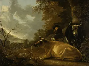 1650s Prints: Landscape with Cows and a Young Herdsman
