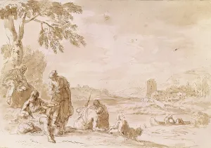 Shore Prints: Landscape with Figures, by Sebastiano Ricci