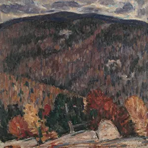 Square Prints: LANDSCAPE N0. 25, by Marsden Hartley, 1908-09, American painting, oil on cardboard