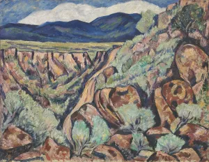 Brush Prints: LANDSCAPE, NEW MEXICO, by Marsden Hartley, 1919-20, American painting, oil on canvas