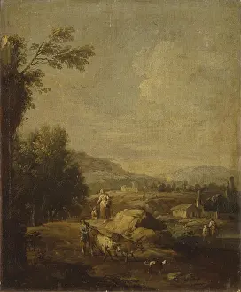 Work Prints: Landscape with peasants, by Giuseppe Zais