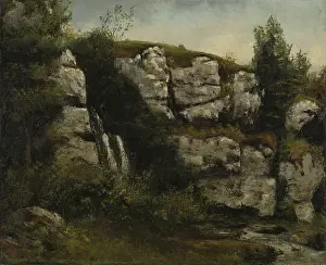 Visual Art Prints: Landscape with Rocky Cliffs and a Waterfall