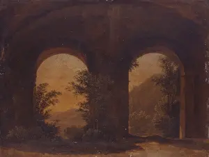 Column Prints: Landscape Seen Through the Arches of an Old Building (Paesaggio visto attraverso gli archi di un antico edificio)