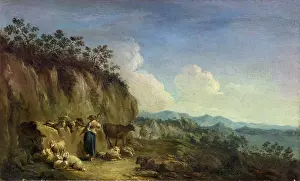 Shepherd Prints: Landscape with shepards and animals