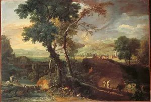 Idyllic Prints: Landscape with a Torrent and Monks