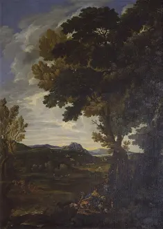 Mond1405 Prints: Landscape with travelers, by Crescentius Onofri