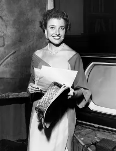 Script Prints: Laraine Day, on the set of her talk show, 1951