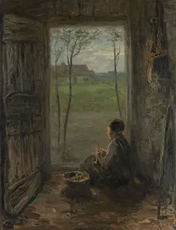 Worker Prints: Larens Scene, Girl Peeling Potatoes