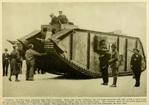 Demonstration Prints: Large American built tank, made its first public appearance at a Boston Red Cross parade