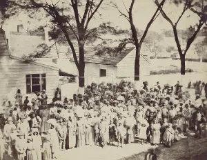 Slavery Prints: A large group of enslaved African Americans on the J