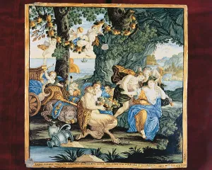 Cart Prints: Large slab decorated with Bacchus and Ariadne