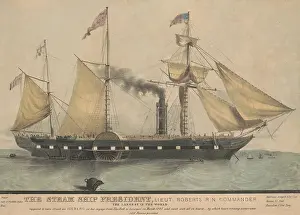 Ships Prints: The largest steam ship in the world, the President, in 1840