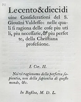Philosophy Prints: 'Las ciento y diez consideraciones divinas' (Hundred and Ten Divine Considerations)