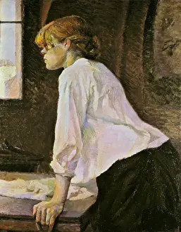 The laundress (La Blanchisseuse), by Henri de Toulouse-Lautrec, 1884 - 1888, 19th Century, oil on canvas, 93 x 75 cm - Private collection. Whole artwork view