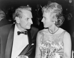 Rockefeller Prints: Laurence and Mary Rockefeller at champagne party