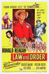 Sheriff Prints: LAW AND ORDER, center: Ronald Reagan on poster art, 1953
