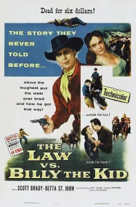 Images Dated 24th March 2014: THE LAW VS. BILLY THE KID, US poster, top from left: Scott Brady, Betta St. John, 1954