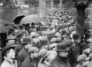 1910s Candid Prints: Lawrence Textile Strike. Crowd gathers in New York City to hear news of the strike. 1912