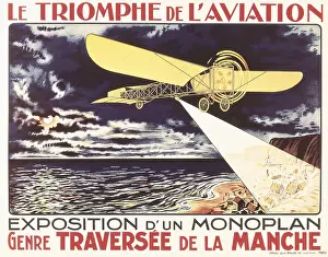 Coastlines Prints: Le triomphe de l'Aviation. Exposition d'un monoplan genre Traversee de la Manche (Triumph of aviation)