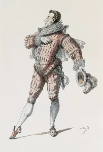 Leandro, character of the Commedia dell'Arte. Etching. AISA/Everett Collection**US SALES ONLY**