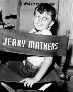 1950s Candids Prints: LEAVE IT TO BEAVER, Jerry Mathers, on-set, 1957-63 (ca. late 1950s photo)