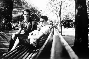 Father And Daughter Prints: Lee & Marina Oswald, daughter June in Minsk
