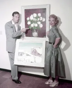 Dinah Prints: From left: George Montgomery, Dinah Shore (his wife)