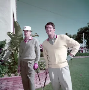 1950s Candids Prints: From left: Jerry Lewis, Dean Martin during a California P.G.A