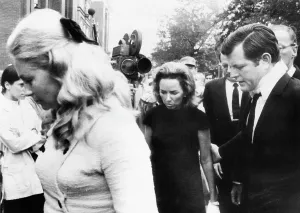 Brother And Sister Prints: From left, Joan Kennedy, Ethel Kennedy, Edward Kennedy, at funeral of Mary Jo Kopechne, St