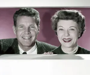 Nelson Prints: From left: Ozzie Nelson, Harriet Nelson, 1955