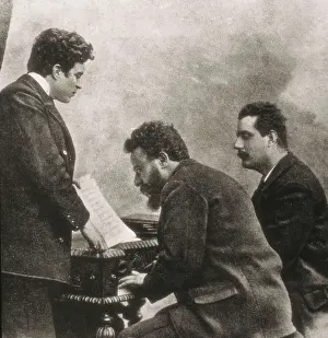 Puccini Prints: From left to right, the composers Pietro Mascagni