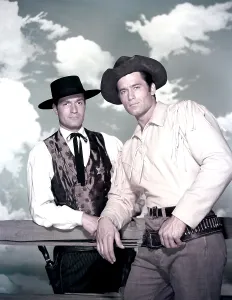 Hugh Prints: From left, TV western stars Hugh O'Brian (THE LIFE AND LEGEND OF WYATT EARP)