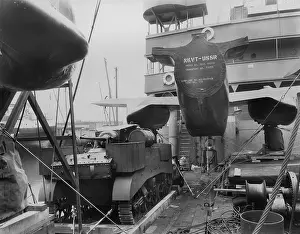 Allies Prints: Lend Lease shipment loaded onto a ship bound for the Soviet Union