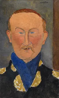 Ascot Prints: Leon Bakst, by Amedeo Modigliani, 1917, Italian painting, oil on canvas