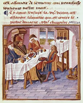 Banquet Prints: Les bonnes manires', book by Jacques Le Grant (1464)