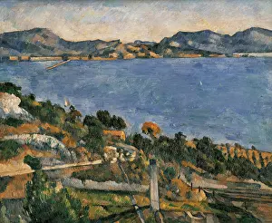 L'Estaque, View of the Bay of Marseille (L'Estaque), by Paul Czanne, 1878 - 1879, 19th Century, oil on canvas - France, Paris, Muse d'Orsay. Whole artwork view