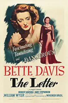 Crime Prints: THE LETTER, Bette Davis on midget window card (artwork also used on 1-sheet poster), 1940