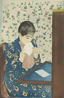 Aquatint Prints: The Letter, by Mary Cassatt, 1990-91, American print, drypoint and aquatint