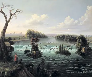 1847 Prints: LEWIS, Henry (1819-1904). The Falls and town of Saint Anthony
