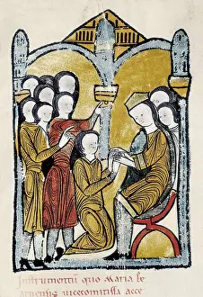 Liber Feudorum Maior. end 12th c. Royal cartularium made by order of Alfonso el Casto. Fol. 12 (front). Romanesque art. Miniature Painting. SPAIN. Barcelona
