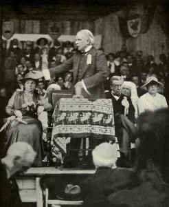 Elected Prints: Liberal Prime Minister Lloyd George speaking at Welsh National Eisteddfod, Aug. 1917