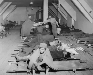 Austria Prints: Liberated Hungarian Jews in facilities provided by U