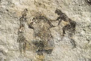 Prehistoric Prints: LIBYA. Tadrart Acacus. Anthropomorphic scene
