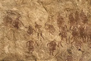 Sierra Del Torcal Prints: LIBYA. Tadrart Acacus. Representation of a village (12)
