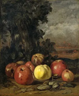 Close View Prints: Still Life with Apples, by Gustave Courbet