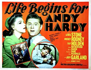 July Prints: LIFE BEGINS FOR ANDY HARDY, Judy Garland, Mickey Rooney, Lewis Stone, Fay Holden, 1941