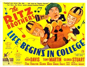 Jimmy Prints: LIFE BEGINS IN COLLEGE, the Ritz Brothers (Al)