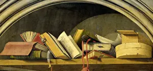 Books Prints: Still Life with Books in a Niche