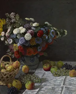 Blooms Prints: Still Life with Flowers and Fruit