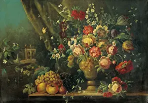 Curtain Prints: Still Life with Flowers and Fruits (Natura morta con fiori e frutti)